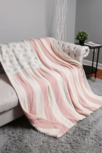 American Flag Reversible Throw Winter Blanket
