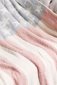 American Flag Reversible Throw Winter Blanket
