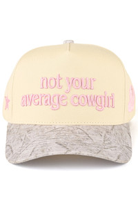 CC BEANIE NOT YOUR AVERAGE COWGIRL Lettering Two Tone Trucker Baseball Snap Back Cap 
