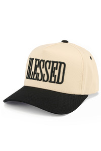 CC BEANIE BLESSED Letter Embroidered Two Tone Trucker Hat Baseball Cap
