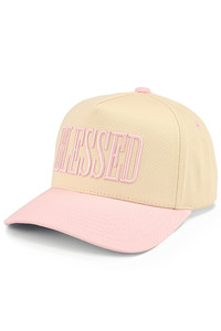 CC BEANIE BLESSED Letter Embroidered Two Tone Trucker Hat Baseball Cap
