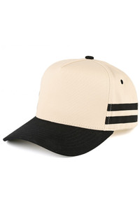 CC BEANIE Two Bold Stripes Side Point Two Tone Trucker Hat Baseball Cap
