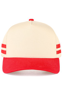 CC BEANIE Two Bold Stripes Side Point Two Tone Trucker Hat Baseball Cap
