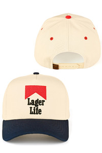 CC BEANIE LAGER LIFE Letter Embroidered on Two Tone Trucker Hat Baseball Cap

