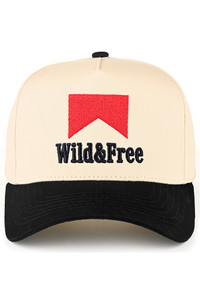 CC BEANIE WILD and FREE Letter Embroidered on Two Tone Trucker Hat Baseball Cap
