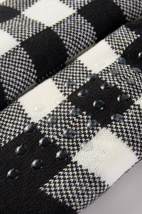 KIDS Christmas Theme Santa with Checkered Plaid Fuzzy Winter Slipper Socks
