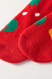 Christmas Theme Santa, Grinch, and Christmas Stripe Pattern Cute Graphic Fuzzy Cozy Socks Gift Box
