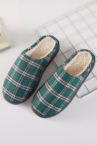 Christmas Color Check Pattern Cozy Slippers