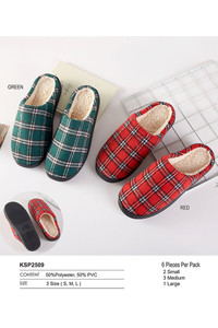 Christmas Color Check Pattern Cozy Slippers