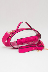 Football Shape Transparent Clear Stadium and Concert Crossbody Bag
