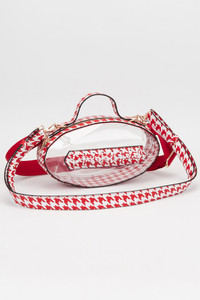 Football Shape Transparent Clear Stadium and Concert Crossbody Bag
