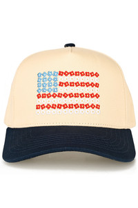 CC BERANIE Daisy Flower Embroidered Pattern USA Flag Trucker Hat Baseball Cap
