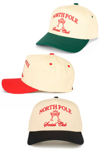 CC BEANIE NORTH POLE SOCIAL CLUB Letter Embroidered  Christmas Theme Trucker Hat Baseball Cap
