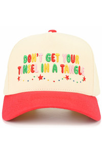 CC BEANIE DONT GET YOUR TINSEL IN A TANGLE Letter Embroidered on Two Tone Trucker Hat Baseball Cap
