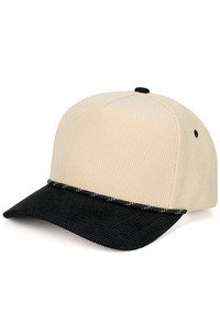 CC BEANIE Two Tone Rope on Two Tone Corduroy Trucker Hat Baseball Cap
