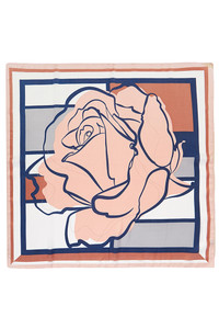 Modern Rose Print Light Weight Silky All Season Bandana Scarf