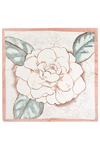 Elegant Floral Print Light Weight Silky All Season Bandana Scarf
