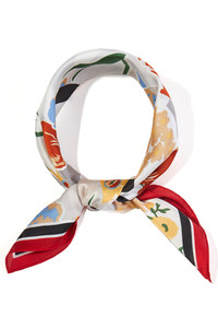 Vibrant Floral and Geometric Pattern Print Light Weight Silky All Season Bandana Scarf
