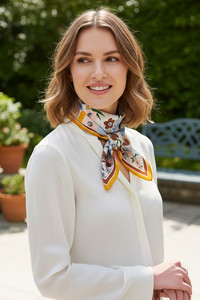 Vibrant Floral and Geometric Pattern Print Light Weight Silky All Season Bandana Scarf
