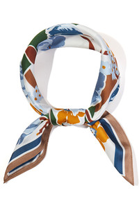 Vibrant Floral and Geometric Pattern Print Light Weight Silky All Season Bandana Scarf
