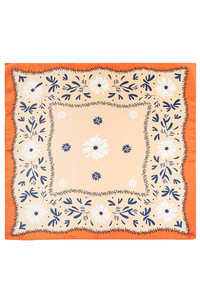 Floral Pattern Print Light Weight Silky All Season Bandana Scarf
