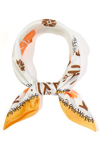 Floral Pattern Print Light Weight Silky All Season Bandana Scarf
