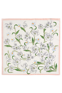 Rhythmical Floral Print Light Weight Silky All Season Bandana Scarf
