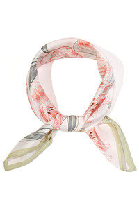 Rhythmical Floral Print Light Weight Silky All Season Bandana Scarf
