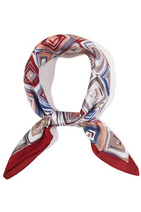 Modern Abstract Square Pattern Print Light Weight Silky All Season Bandana Scarf
