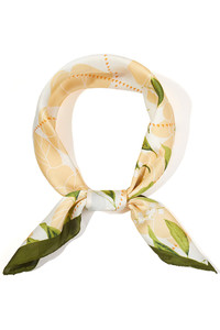 Botanical Pattern Print Light Weight Silky All Season Bandana Scarf
