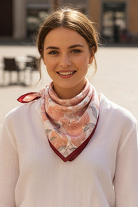 Botanical Pattern Print Light Weight Silky All Season Bandana Scarf
