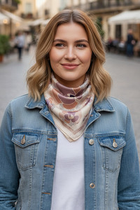 Botanical Pattern Print Light Weight Silky All Season Bandana Scarf
