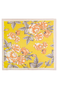 Elegant Rose Floral Print Light Weight Silky All Season Bandana Scarf
