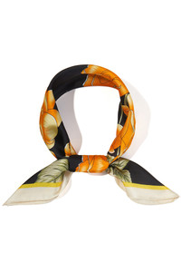 Elegant Rose Floral Print Light Weight Silky All Season Bandana Scarf
