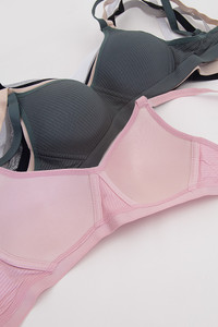 Stripe Pattern Texture No Wire Cotton Bra