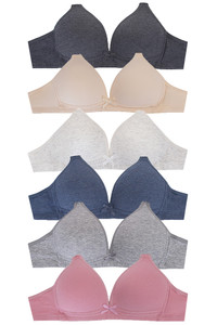 Heather and Solid Color Cotton Bra