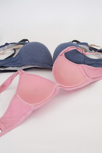 Heather and Solid Color Cotton Bra