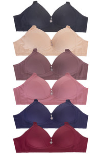 Textured Pattern Wireless Full Cups Bra