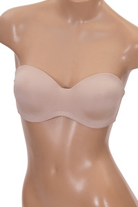 Three Hooks No Wire Microfiber Solid Full Cup Bra
