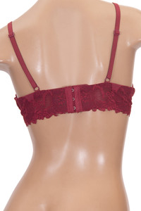 Solid Color Floral Lace Full Cup Bra