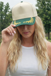 CC BEANIE Gold Bay Leaf with Rope Point Two Tone Trucker Hat Baseball Cap
