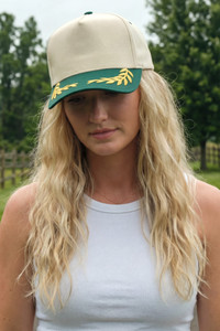 CC BEANIE Gold Bay Leaf with Rope Point Two Tone Trucker Hat Baseball Cap
