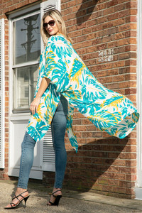 Monstera leaves print cover up
