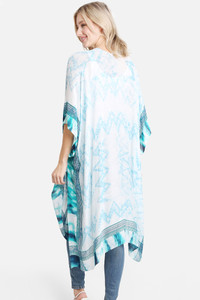 Tie dye zigzag pattern print kimono