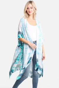 Tie dye zigzag pattern print kimono