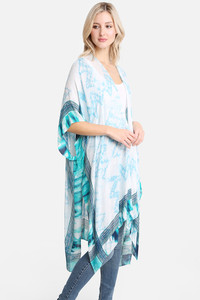 Tie dye zigzag pattern print kimono