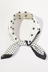 Two Sizes Polka Dots Pattern Print Light Weight Silky All Season Bandana Scarf
