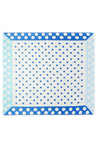 Polka Dots Pattern with Color Edge Blocks Print Light Weight Silky All Season Bandana Scarf
