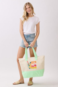 SIPS ABOUT TO GO DOWN Letter Fun Terry Tote Bag
