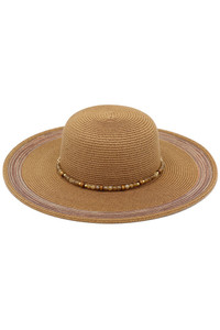 Beaded Band Summer Straw Sun Hat
